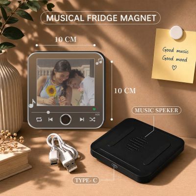 Personalized Music Player Photo Fridge Magnet with Song Birthday Gift for Girlfriend & Wife Memory Photo Fridge Magnet for Couples